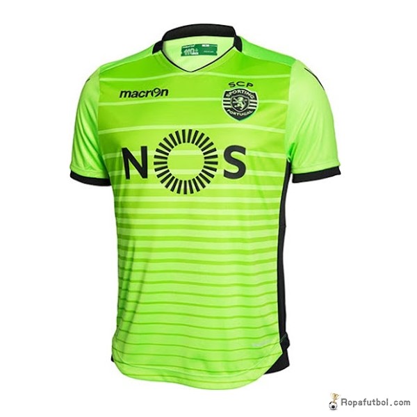 Camiseta Sporting de Lisboa Replica Tercera Ropa 2016/17 Verde Fluorescente